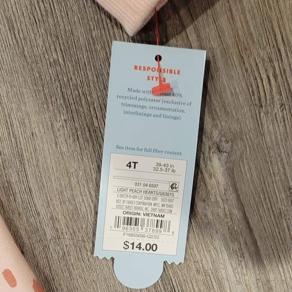 Size 4T | Cat & Jack Toddler Girls' Heart French Terry Long Sleeve Dress - Picture 4 of 6